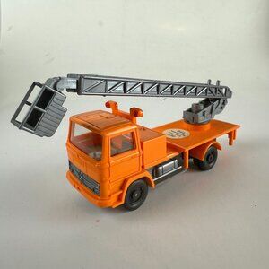 Vintage Wiking Mercedes-Benz Orange Toy Crane Truck #644 Plastic
